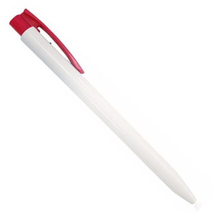 Ark στυλό διαρκείας λευκό  με κλιπ κόκκινο 0